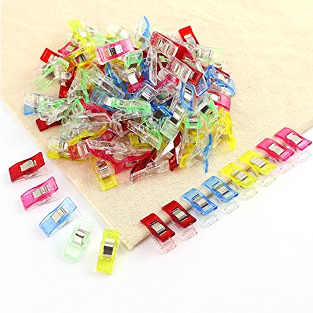 Mini Japanese Edge-Binding Hatchet with Red & White Transparent Plastic Patchwork Sewing Clips