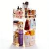 Makeup Organizer Cosmetic 360° Rotation Display Case With Brush Holder Perfume Tray Storage Bathroom Countertop Plastic