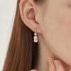 14K GF Round Stone Drop One-Touch Earrings C24EGF206