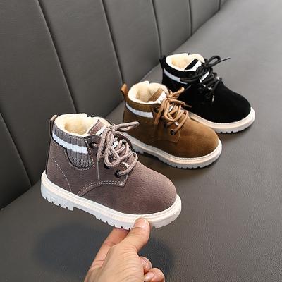 Children Casual Shoes Autumn Winter Snow Boots Boys Shoes  Leather Soft Antislip Girls Boots 21-30 Sport Running Shoes