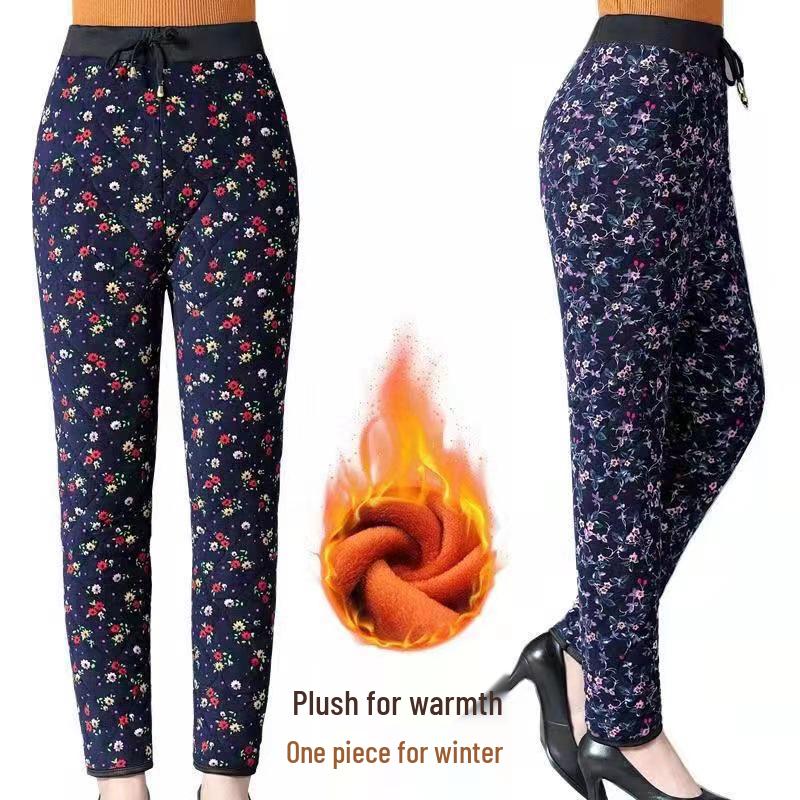 Pantaloni calzi de iarnă pentru femei, cu talie înaltă, mărime mare, din lână de cămilă, căptușiți cu fleece