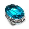 Swiss Blue Topaz Gemstone 925 Steling Silver Jewelry Ring Size 7.5