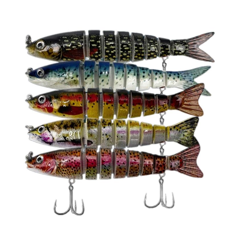 5Pcs Multi-Section Artificial Fishing Lures Fishhooks Jointed Swimbait Crankbait Fishing Realistic 3D Sinking Swim Baits 1