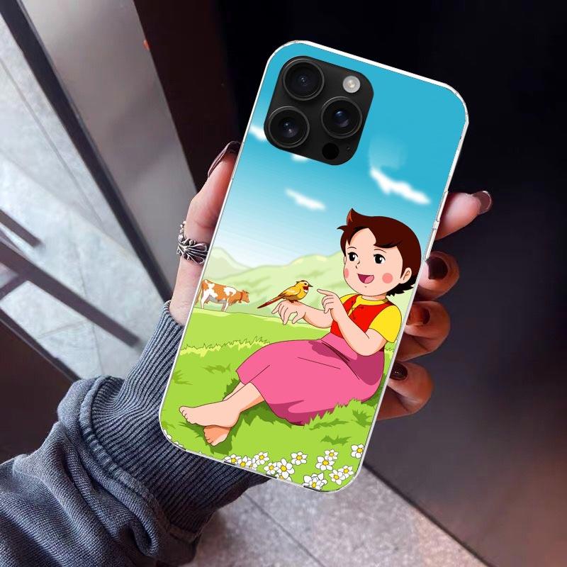 

Heidi Cute Cartoon Phone Case For iPhone 17 Air 11 13 Mini 14 15 Plus 16 12 Pro Max 16E SE 7 8 Pattern Soft TPU Back Cover 17 A iPhone 17