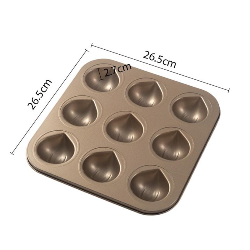 6/9/12 Cavity Chestnut Shaped Cake Baking Tray Mold Madeleine Butter Rice Cake Mold Non-Stick Carbon Steel Kitchen Baking Tool