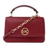 Gold Accented Lock Closure Design Leather Shoulder Crossbody Handbag Women Handbag Deep-Red 32T4GD8C5L-DEEPRED