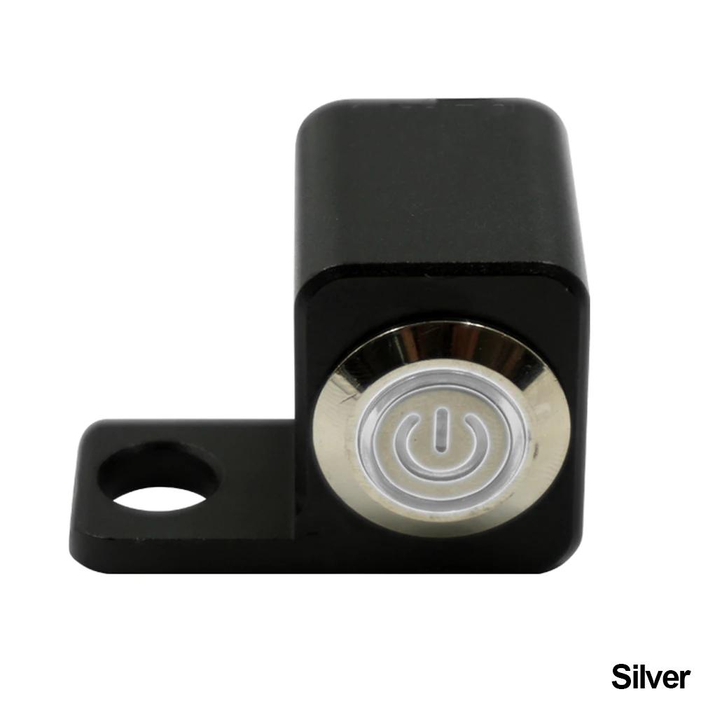 

12 В переключатель для мотоцикла 10 мм крепление на зеркало фара мотоцикла аварийная сигнализация тормоз противотуманные фары ручной возвратный переключатель водонепроницаемый ЧПУ алюминий