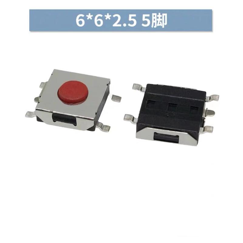 20PCS/LOT 6*6*2.5mm 3.1mm 3.4mm 5mm SMD Switch 4 / 5 Pin feet Touch Micro Switch Push Button Switches Red 6X6 Tact Switch