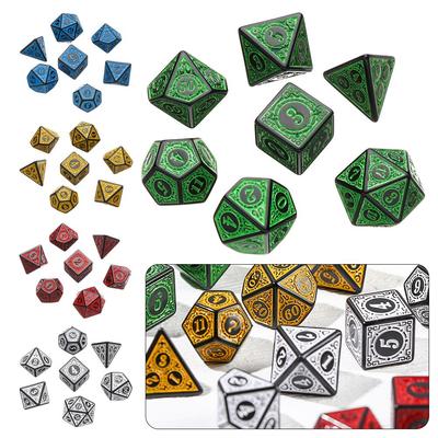 35Pcs D4 D6 D8 D10 D12 D20 Polyhedral 5 Color Iidescent Dices Dice Set Game Accessory