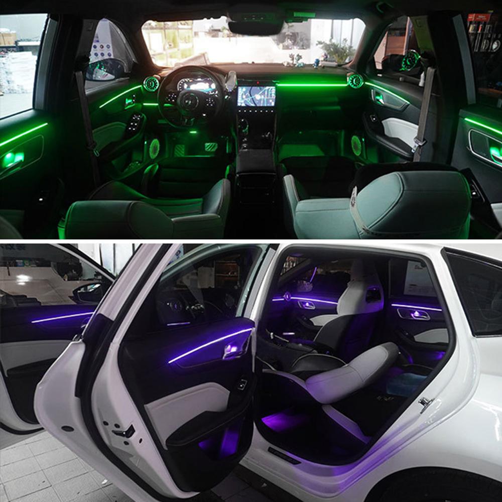 6/10/18 in 1 RGB Symphony Car Ambient Lights Color Streamer Multicolou Atmosphere Light APP Control for Tesla