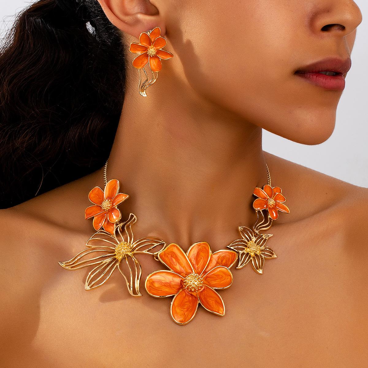 

Модные серьги-колье для женщин оранжевый