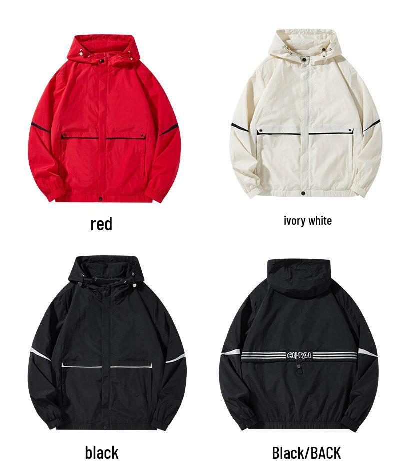 Unisex Waterproof Hooded Jacket: Casual Loose-Fit, Trendy for Spring/Autumn Outdoors