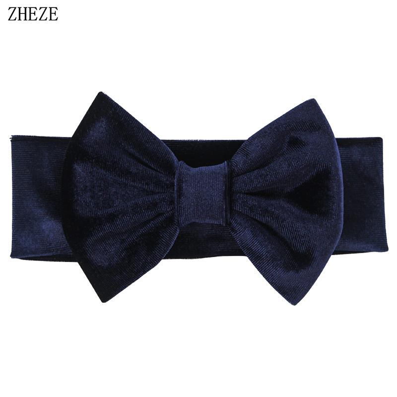 Baby Soft 5" Hair Bow Headband Kids Girls Velvet Headwrap Turband Toddler Photo Pro DIY Hair Accessories