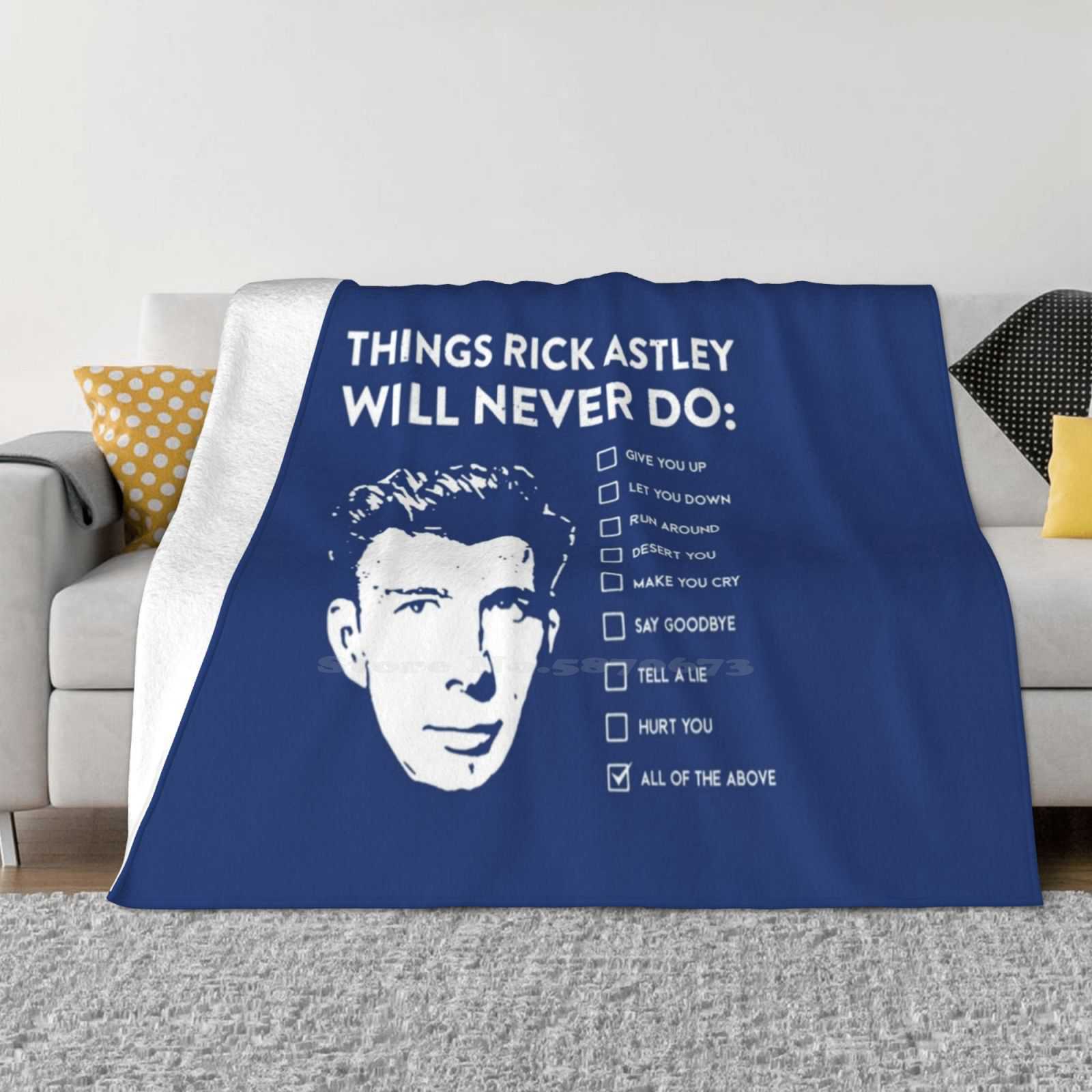 Music Retro Things Rick Astley Will Never Do Halloween Creative Design Comfortable Warm Flannel Blanket Rick Astley Never Gonna 30x40in