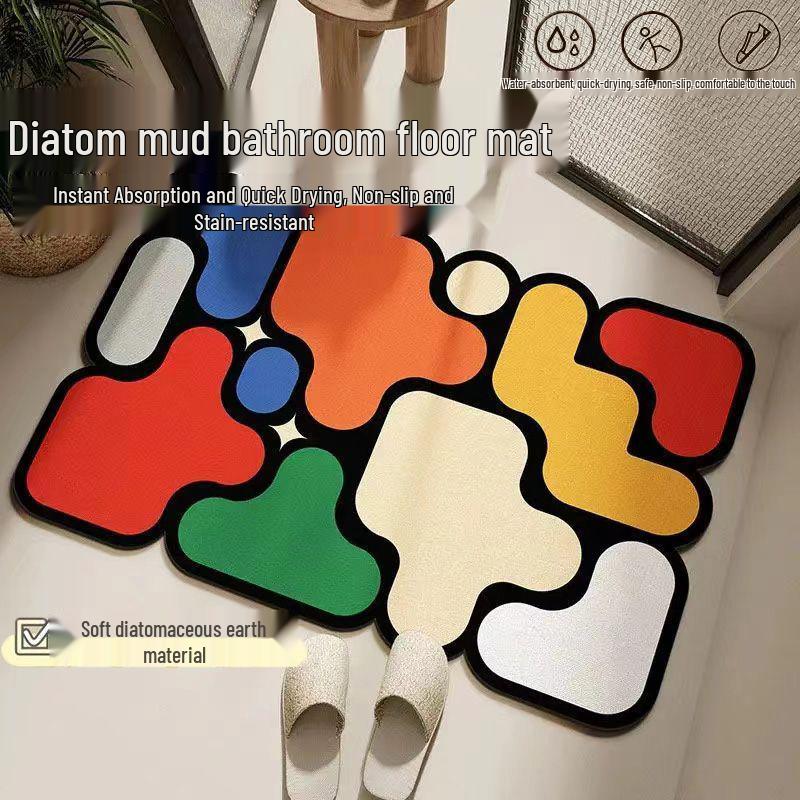 Non-Slip Quick-Dry Diatomaceous Earth Bath Mat: Dirt-Resistant, Absorbent, and Easy to Clean