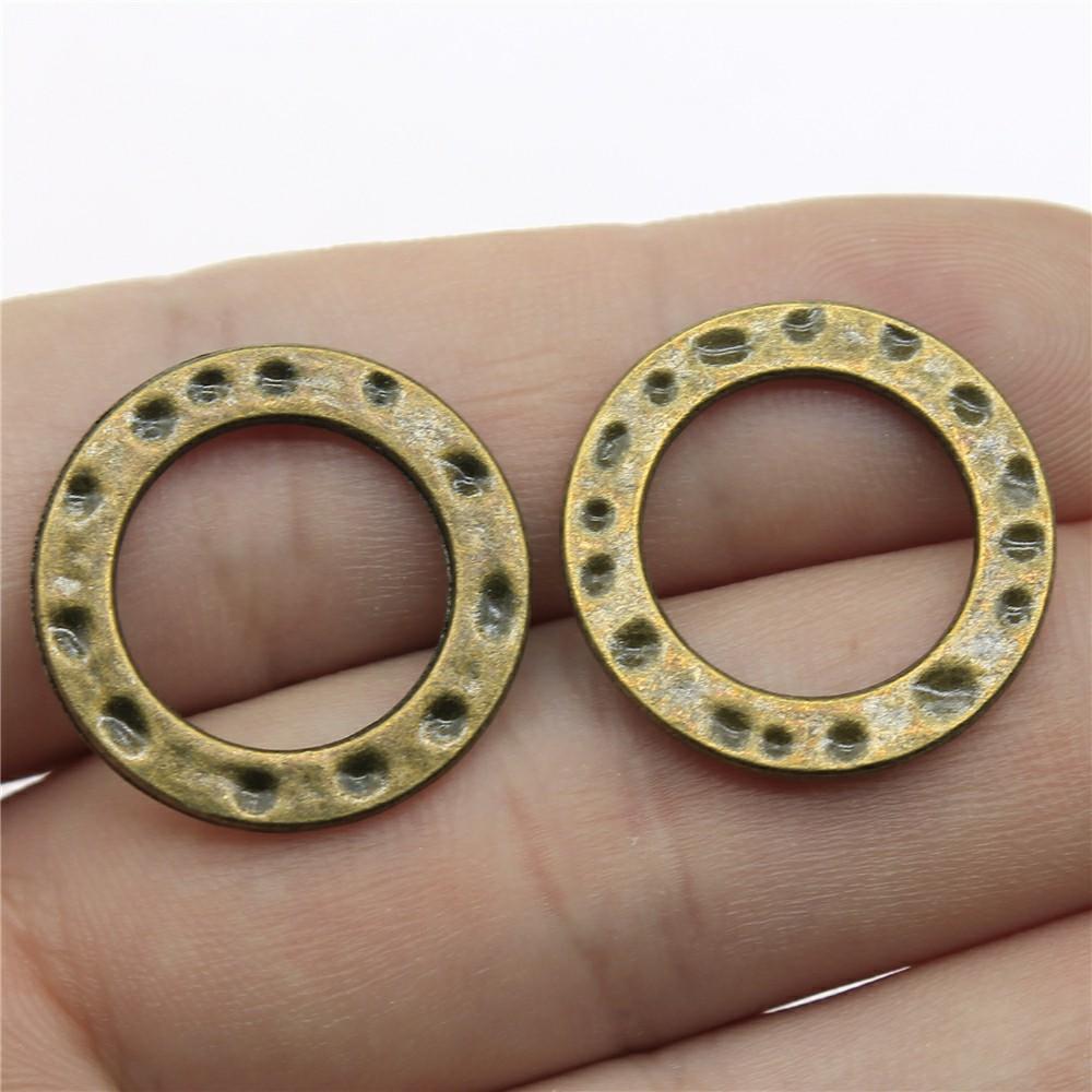10pcs Round Circle Tibetan Bronze Silver Color Pendants Antique Jewelry Making DIY Handmade Craft Charms For Jewelry Making