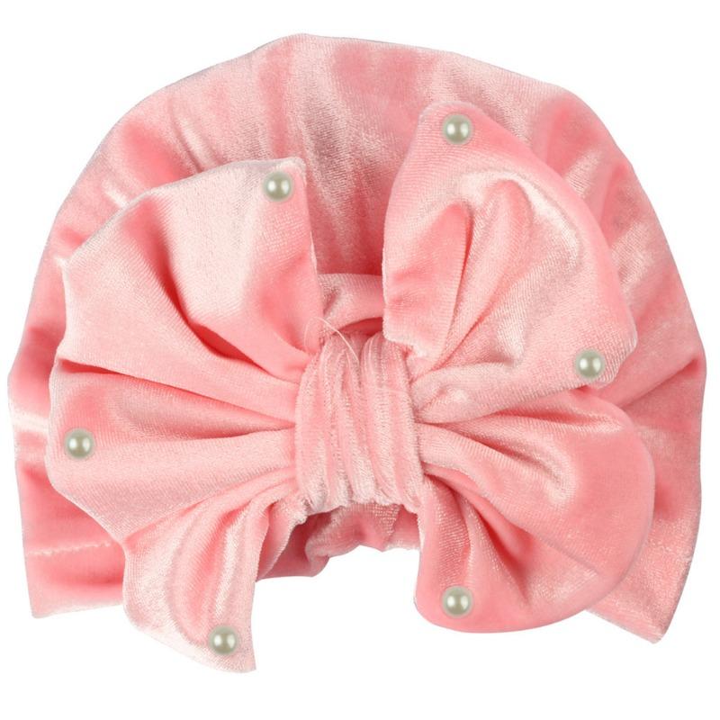 Babymütze Neugeborenen Schleife Reifenmütze Säugling Goldener Samt Thermomütze Kinderhut