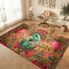 Dinosaur Theme Soft Crystal Velvet Rug Custom Name & Text Print Non Slip Floor Rug for Bedroom Living Room