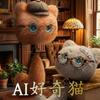 Curious Cat AI Plush Toy, Interactive Smart Pet with Voice Conversation & Multilingual Support, Electronic Talking Companion
