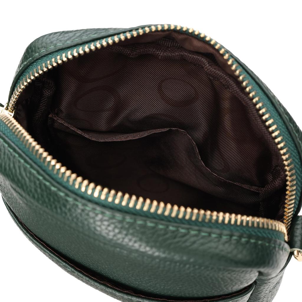 Shrunken leather vertical mini shoulder bag