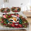 3pcs Christmas Plum Deer Bedding Set - Includes 1 Quilt Cover and 2 Pillowcases, Comfortable Bedding with Stylish Design for Bedroom, Machine Was