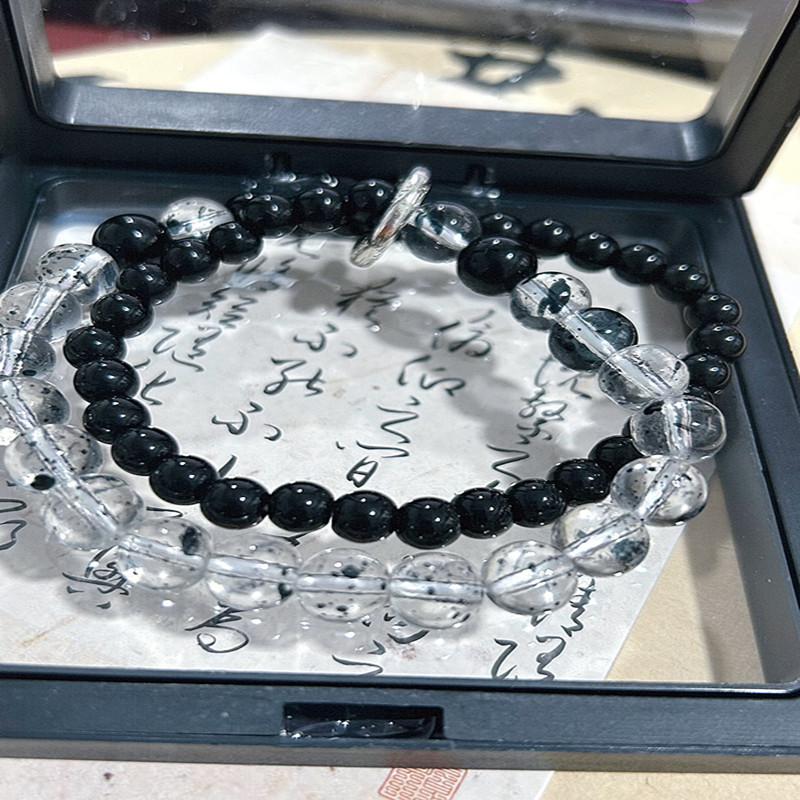 

New Chinese style safety buckle double-layer niche bracelet beaded 2025 new high-value couple bracelet jewelry