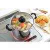 Yoshikawa CookLook II Pasta Pot, 22cm, 6.5L, with Glass Lid and Inner, Stainless Steel, Induction and Gas Compatible, Made in Japan, SJ2187