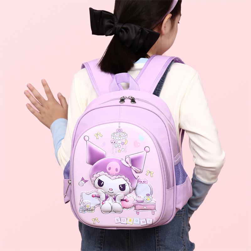 Adorable Cartoon Stylish Preschool Backpack For Kids In Purple And Pink Colors