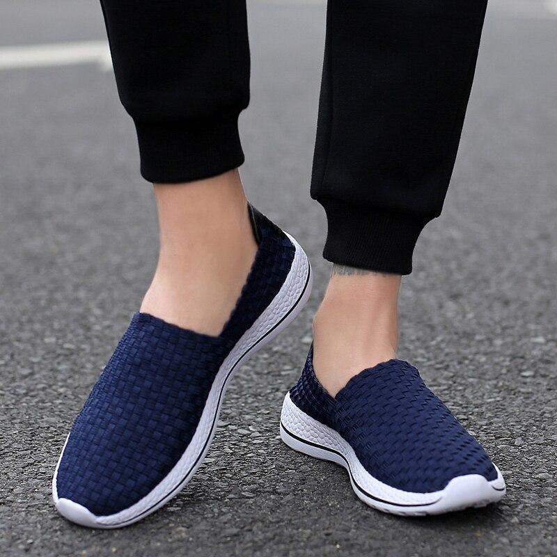 Летние мужские кроссовки черного цвета с плетением — фото 3