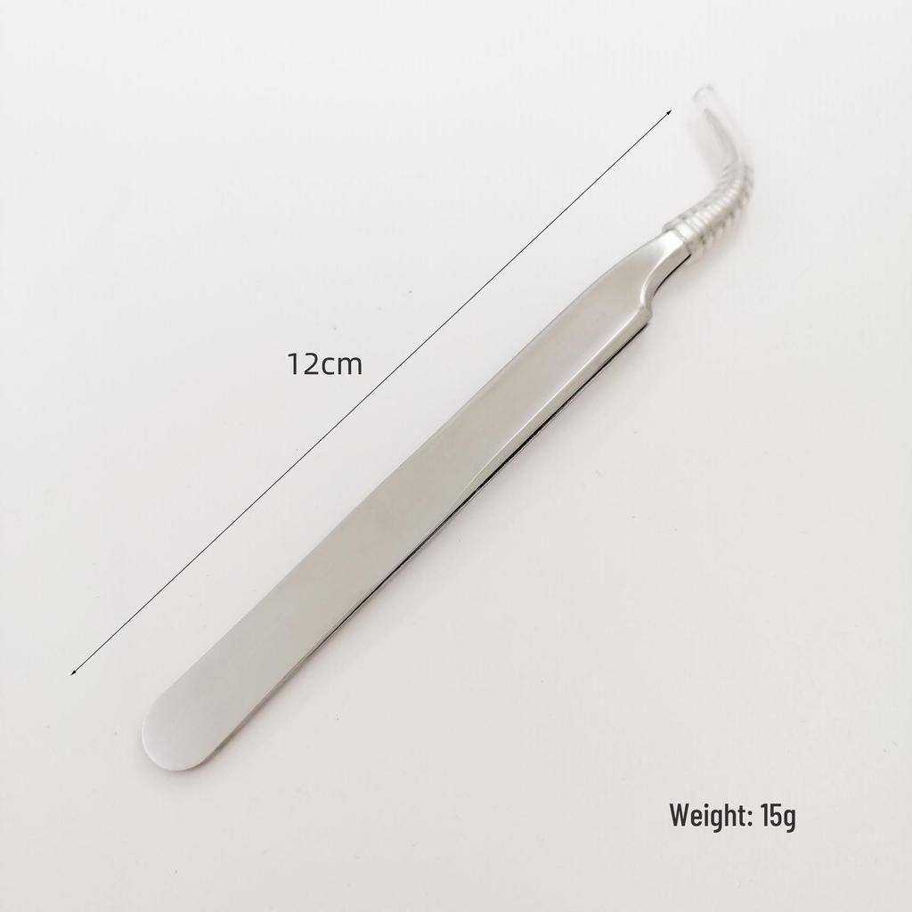 Gold Feather Stainless Steel Eyelash Tweezers - Dolphin Clip & Easy Blooming Applicator for False Eyelashes