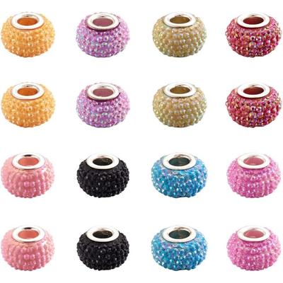 10/20/30 stuks Hars Europese Grote Gat Kralen AB Kleur Decoratieve Kralen Afstandhouders Kralen Hanger Armband Sieraden Maken 14x9.5mm