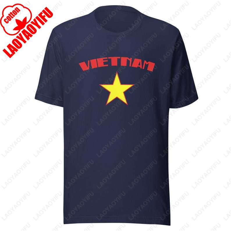 Vietnam Flag Travel Tshirt Yellow Star Ho Chi Minh Adventure Souvenir Gift Shirt Unisex Summer Casual Funny Print Cotton Tees