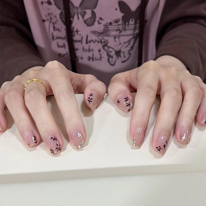 30-Piece Cat Eye Press-On Nails - Brightening Pink French Tips