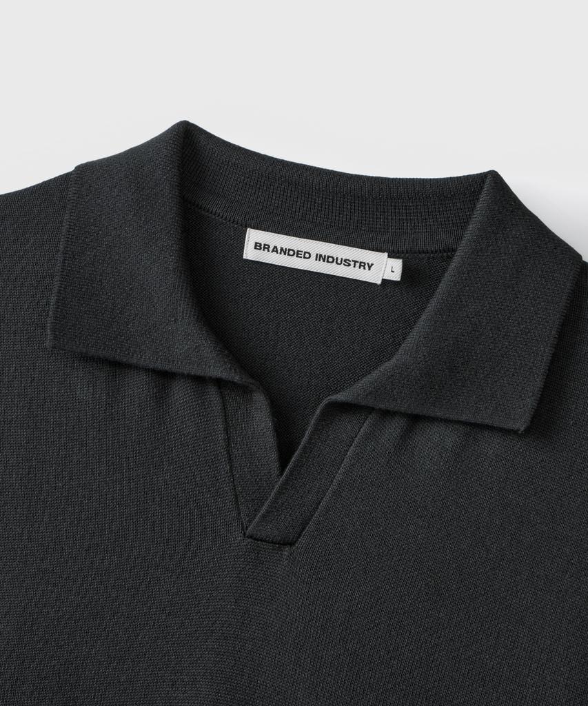 Beulaendideu Solid Open Collar Half Knit [Graphite]