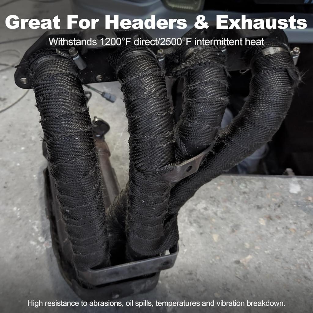 Exhaust Heat Wrap Tape, 2" X 20' Heat Shield Tape, Black