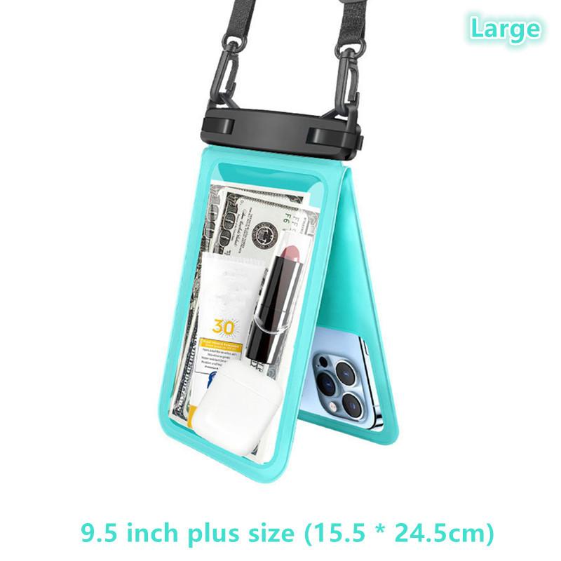 Double Swimming Pouch Mobile Phone Case Cover With Lanyard For Cell Phone Bag Swimming Dry Bag Underwater Case Waterproof Bag