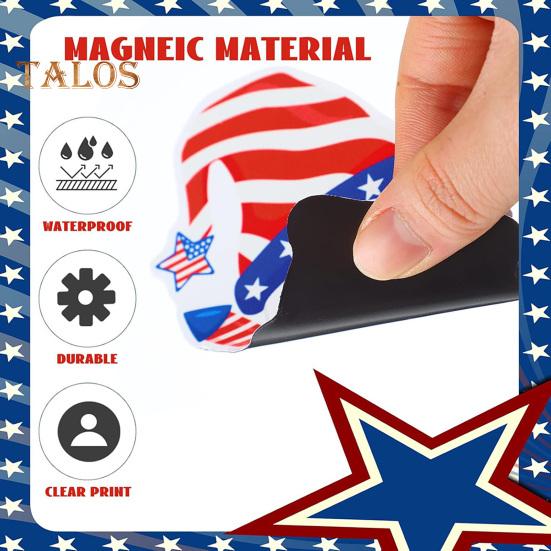 14/17/23/24Pcs USA Independence Day Refrigerator Magnet Waterproof PVC Patriotic 4th of July Festival Cartoon Magnetic Decoration Ornament