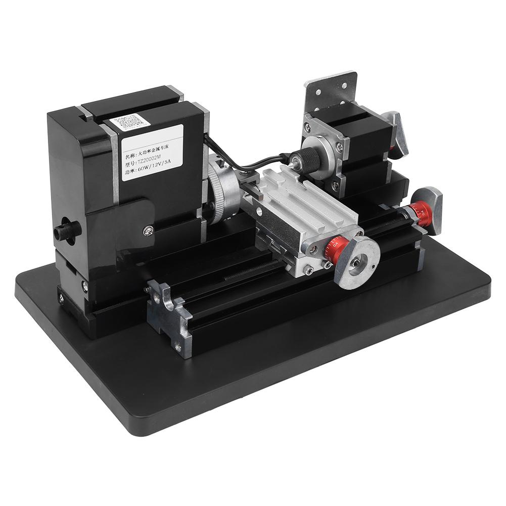 Metal Lathe Mini High Power 60W for Wood Plastic Processing 12000rpm