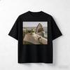 Vintage Cat Shark Meme T Shirt Cool Sunglasses Cat On Boat Graphic Tee Men Women Casual Streetwear Short Sleeve Tops