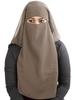 MyBatua 3 Layers Saudi Niqab In Breathable Georgette, Wholesale Price, 1pc Face Veil NQ-003 (khaki)