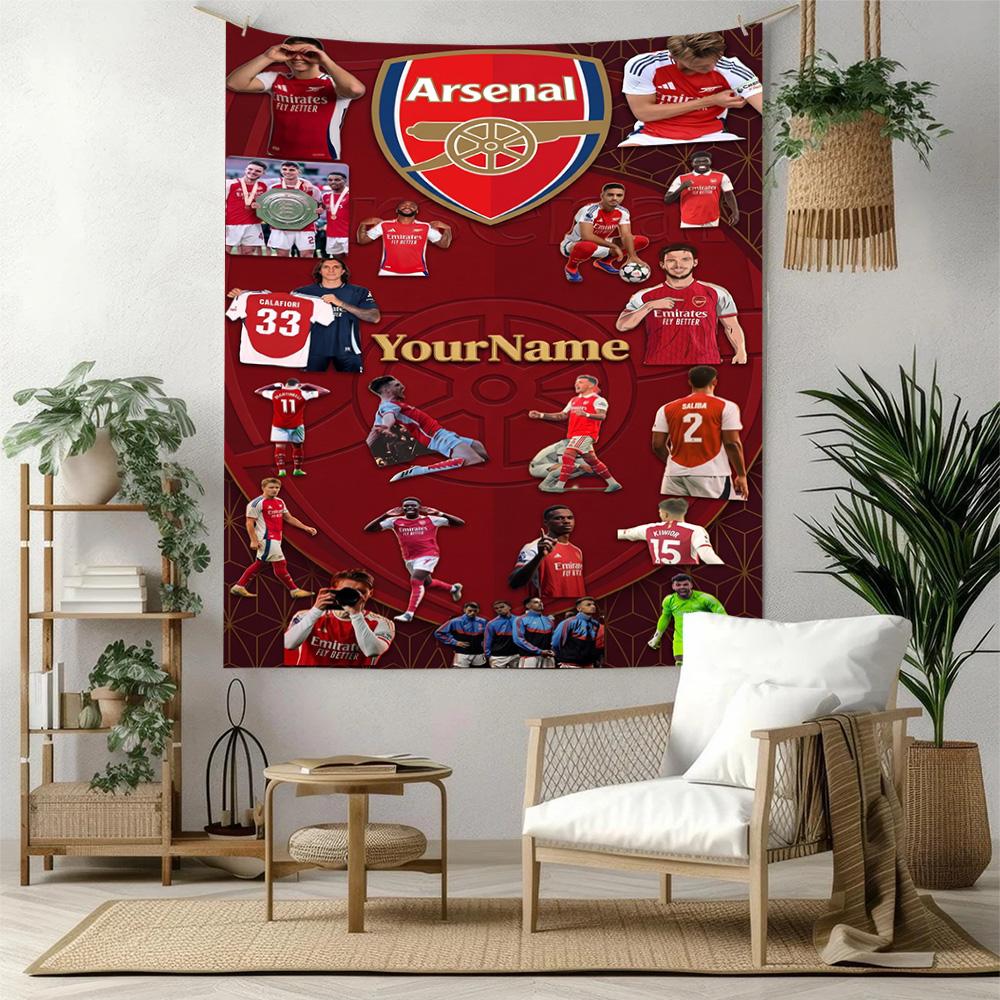 Arsenal Custom Ditt Navn Vægdekoration Vægtæppe Kunst Til Kæledyrsminde Fødselsdag Bryllupsfest Baggrund Familiegave
