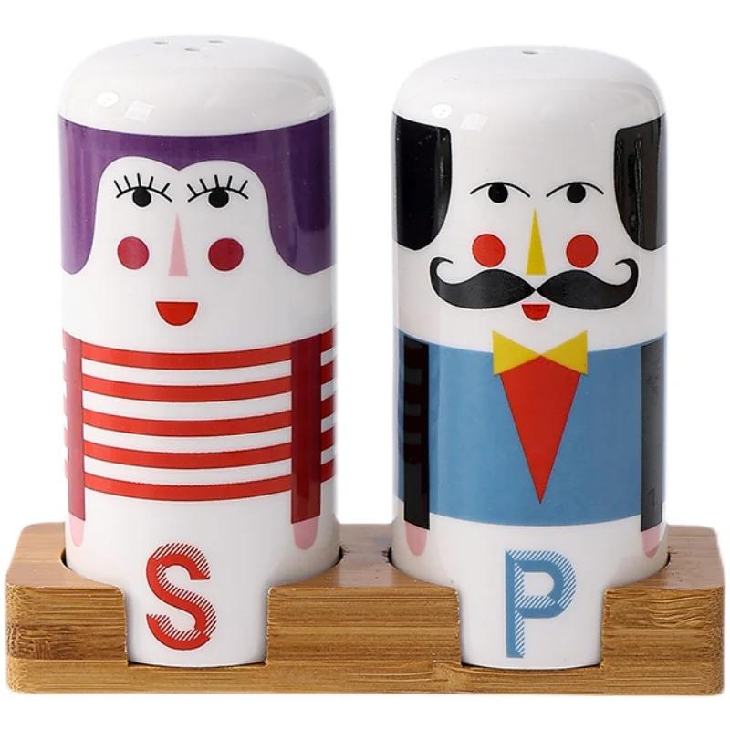 Creative Ceramic Spice Bottle and Toothpick Container Kitchen Salt and Pepper Storage Bottle Decor Home Condiment Storage Bottle