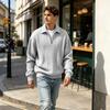 Men's 3D High Neck Half Zip Sweatshirt for Casual Wear