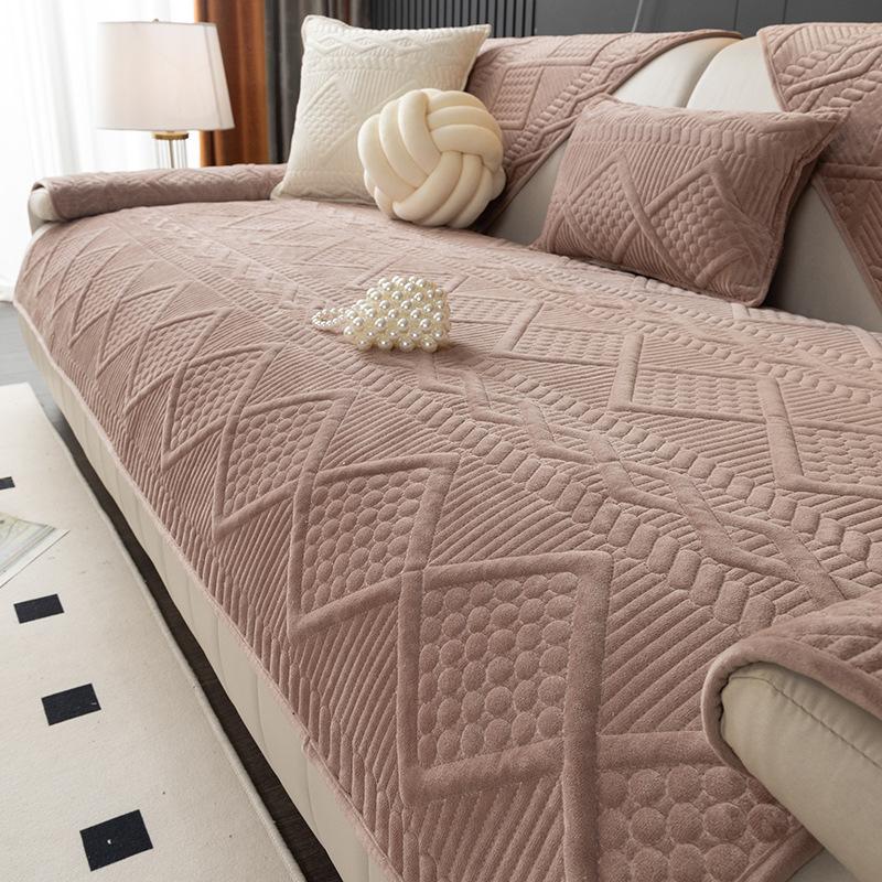 Crystal Fleece Sofa Cushion Autumn And Winter New Plush Seat Cushion Cover Thickened Warm Sofa Cover Cross-Border