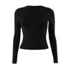 Women's Fashion Colour Round Neck Long Sleeve T-Shirt Top