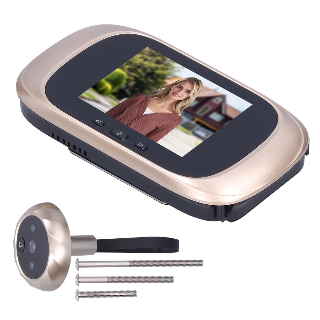 Electric Video Doorbell High Definition Camera 90 Degree Angle Digital Door ViewerGold