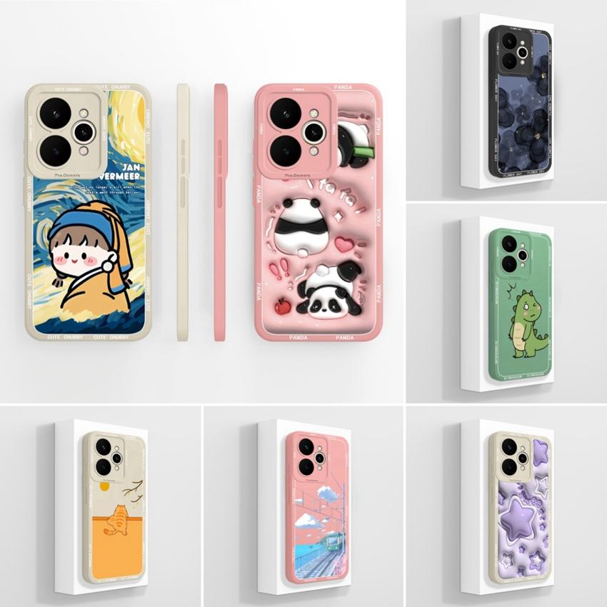 Pentru Oppo Realme 15 14 14T 14X Reno14 F A5 Pro K13 P3 F29 Husă de Telefon din Silicon Antishoc Modele Drăguțe cu Panda pentru Fete Carcasă Moale pentru Huse de Telefon Oppo