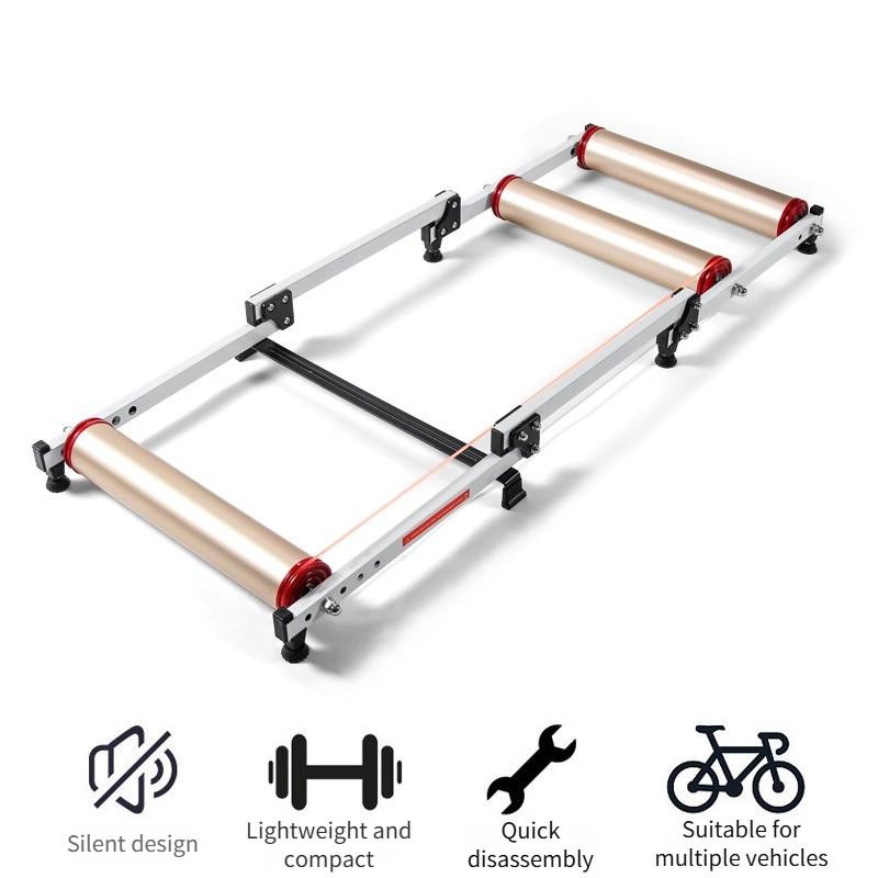 Rulli per Allenamento Bici Pieghevole Supporto Regolabile per Esercizio su Rulli Piattaforma per Allenamento Bici Indoor