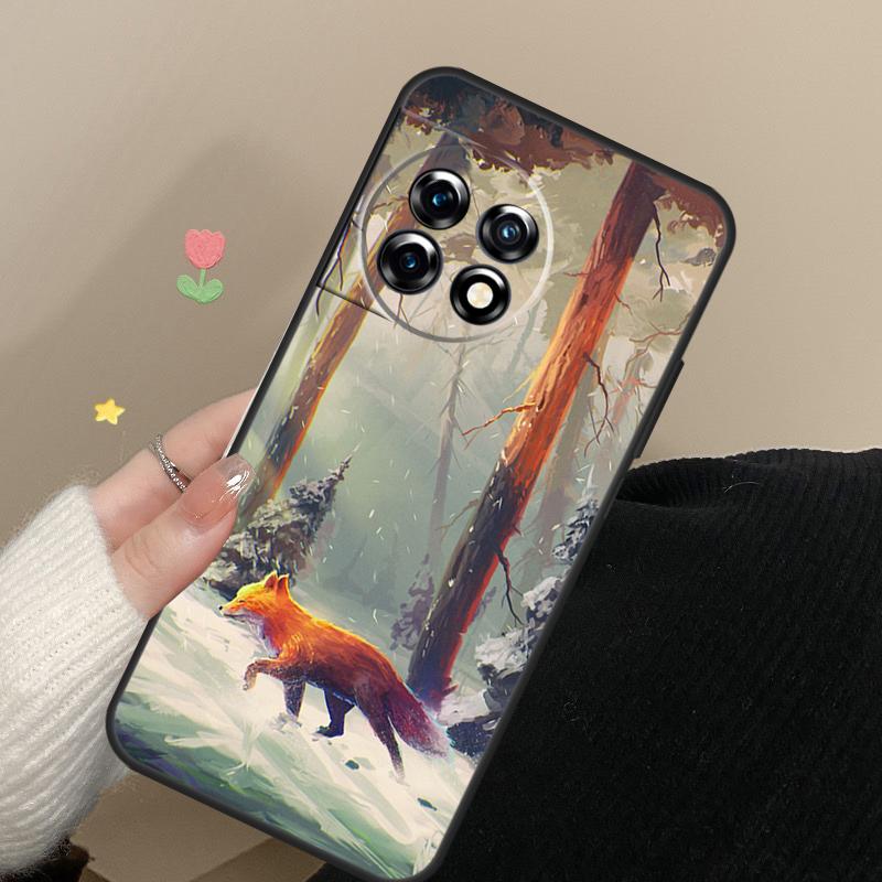 Watercolor Painting The Fox Cover For OnePlus Nord CE 4 2 3 Lite N20 N30 9 10 Pro 8T 9RT 10T 10R 12R 13R 11 12 13 Case