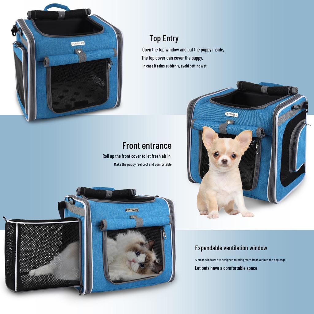 Expandable Pet Bicycle Basket & Backpack for Cats and Dogs - Ideal for Travel and Outings